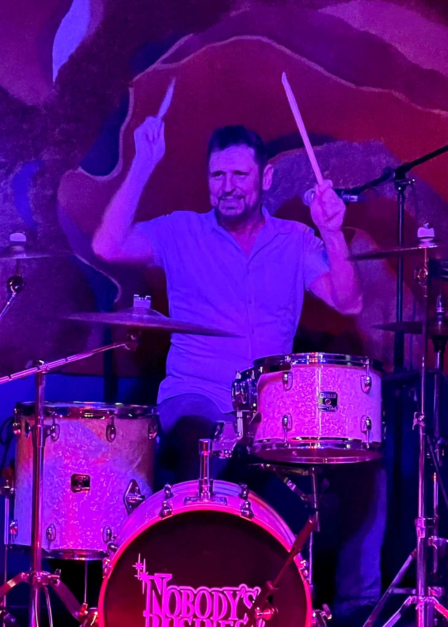 Scott on drums